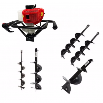 Motoburghiu - Foreza Pamant - BRILLO F4200 - Putere 5.7 CP, 8000 RPM, 52CC + 5 burghie 100, 150, 200, 250, 300 mm