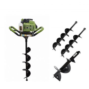 Motoburghiu - Foreza Pamant - Procraft GD68 - Putere 3 CP + 4 burghie 100, 150, 200, 300 mm