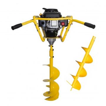 Pachet - Motoburghiu benzina profesional, Putere 5 CP - 2 x Burghiu pamant 200 mm, 300 mm