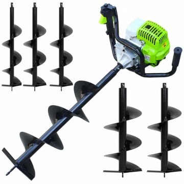 Motoburghiu, Foreza de Pamant si Gheata, MegaGarden, 6CP, 5 Burghie - 100mm, 150mm, 200mm, 250mm, 300mm