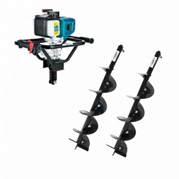 Motoburghiu - Foreza Pamant - Detoolz DZ-C308 - Putere 2CP, 8500 RPM, 52cc + 2 burghie 100 si 200 mm