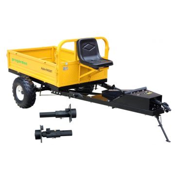 ProGARDEN Pachet Alpine RM500T Remorca cu tractiune 500kg, 1 osie, prindere bolt pentru motocultor, roti 19x7-8 si set manicoti Adaptiv 3 in 1 S