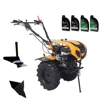 ProGARDEN Pachet Campo 1844 Motocultor 18CP + Plug simplu + Plug bilonat/rarita + 4L Ulei