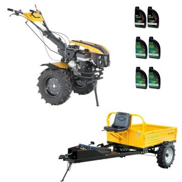 ProGARDEN Pachet Campo 1873 Alpine V2 Motocultor 18CP + RM500T Remorca + 6L Ulei