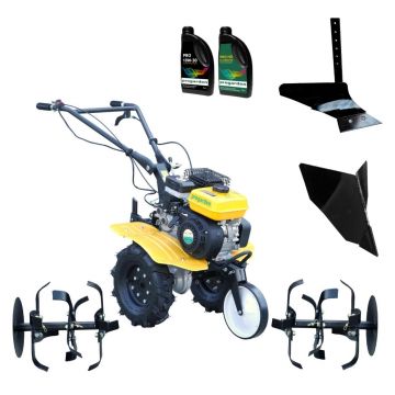 ProGARDEN Pachet Campo 703 Motocultor 7CP + Plug simplu + Plug bilonat/rarita + 2L Ulei