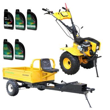 ProGARDEN Pachet Campo 873 Alpine motocultor 7CP + Remorca RM500T + 5L Ulei