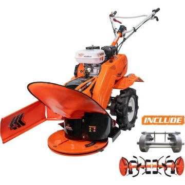 Ruris Motosapa Ruris 6500CRT, 7 CP, roti cauciuc 4.00:8, sistem de cosit crt 570, 570 mm, Portocaliu-Negru