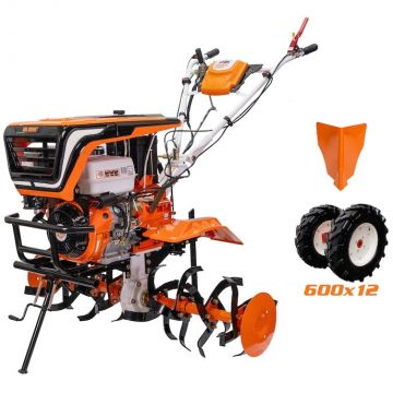 Ruris Motosapa Ruris 918K, putere 18 CP, 460 cm3, 4 timpi, 3 viteze, 1100 mm latime lucru, 360 mm adancime lucru, roti cauciuc